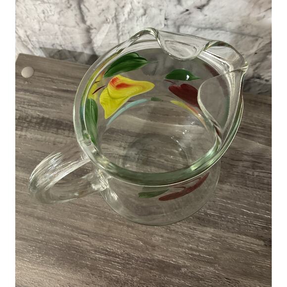 Vintage Clear Glass Pitcher With Fruit Theme 60’s - Picture 6 of 8